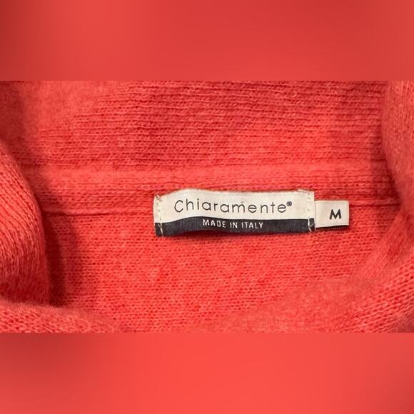 Chiaramente Italy Small Orange shawl cape cardigan Sweater wool blend Classic * - Picture 2 of 6